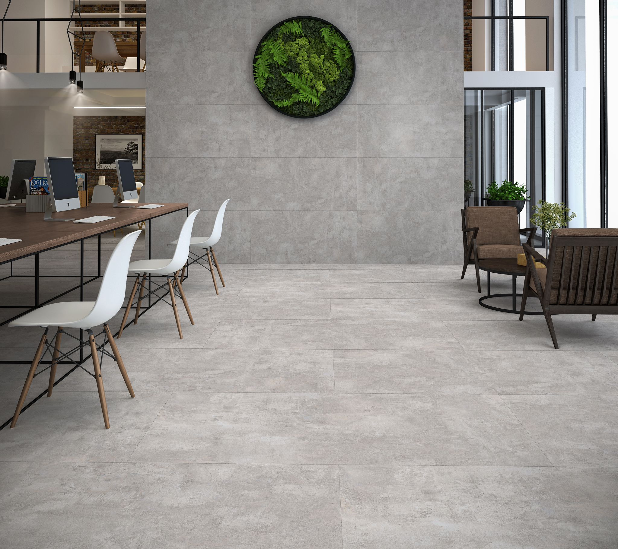 CARRELAGE ORION BIANCO EFFET BETON GRIS CLAIR MAT 60X120