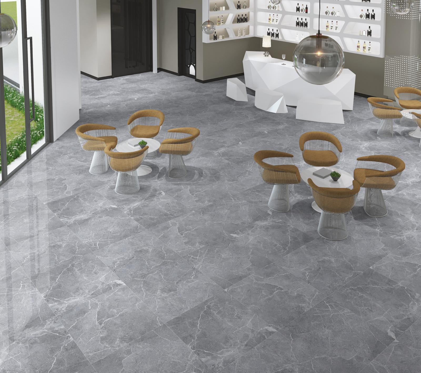 CARRELAGE TUNISIA GREY GRIS RECTIFIE BRILLANT 60X60